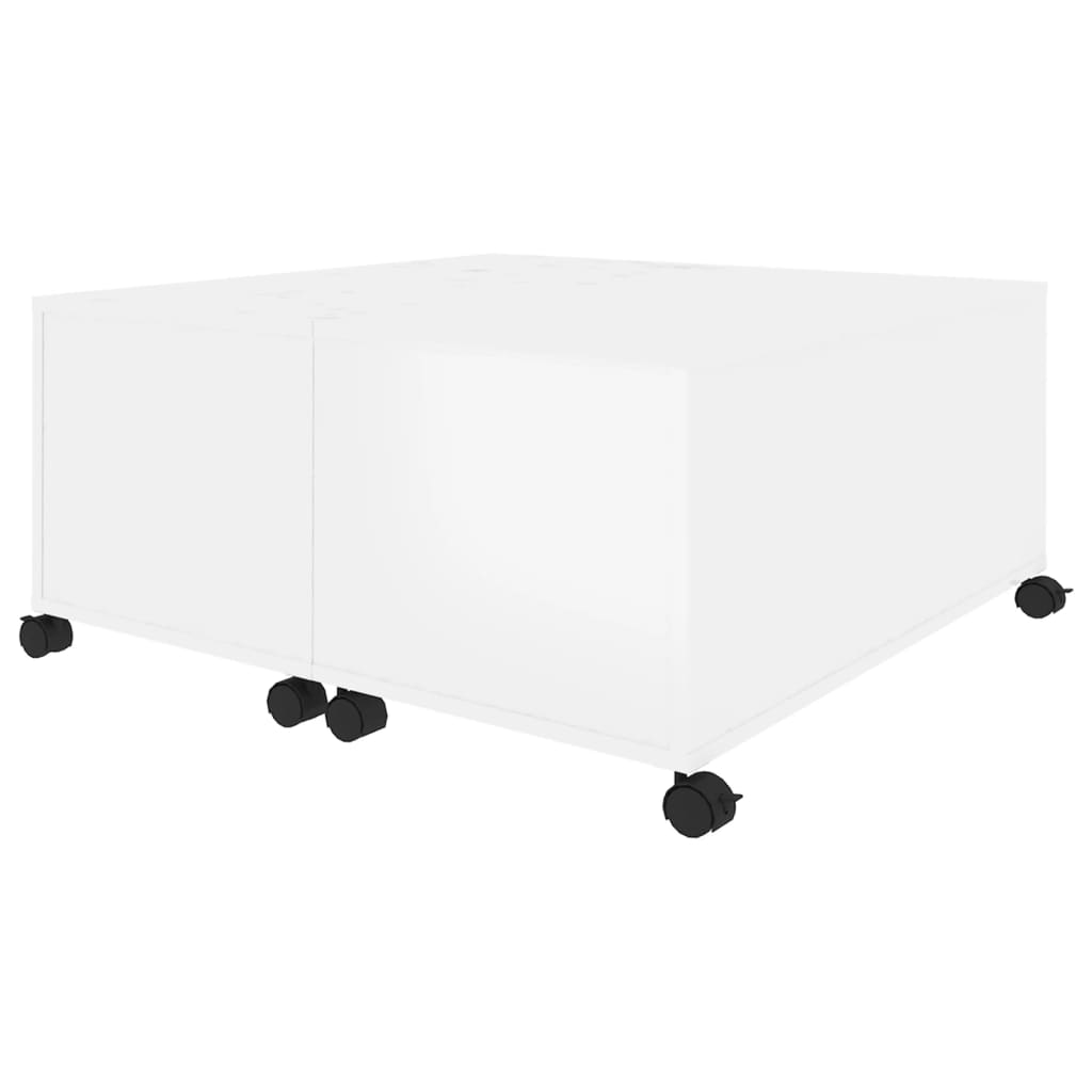NNEVL Coffee Table High Gloss White 75x75x38 cm Chipboard