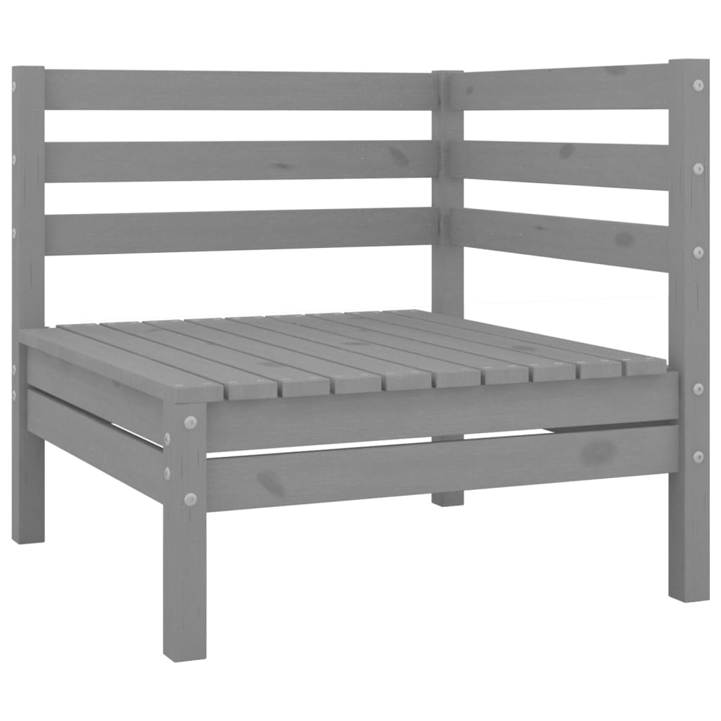 NNEVL 7 Piece Garden Lounge Set Grey Solid Pinewood