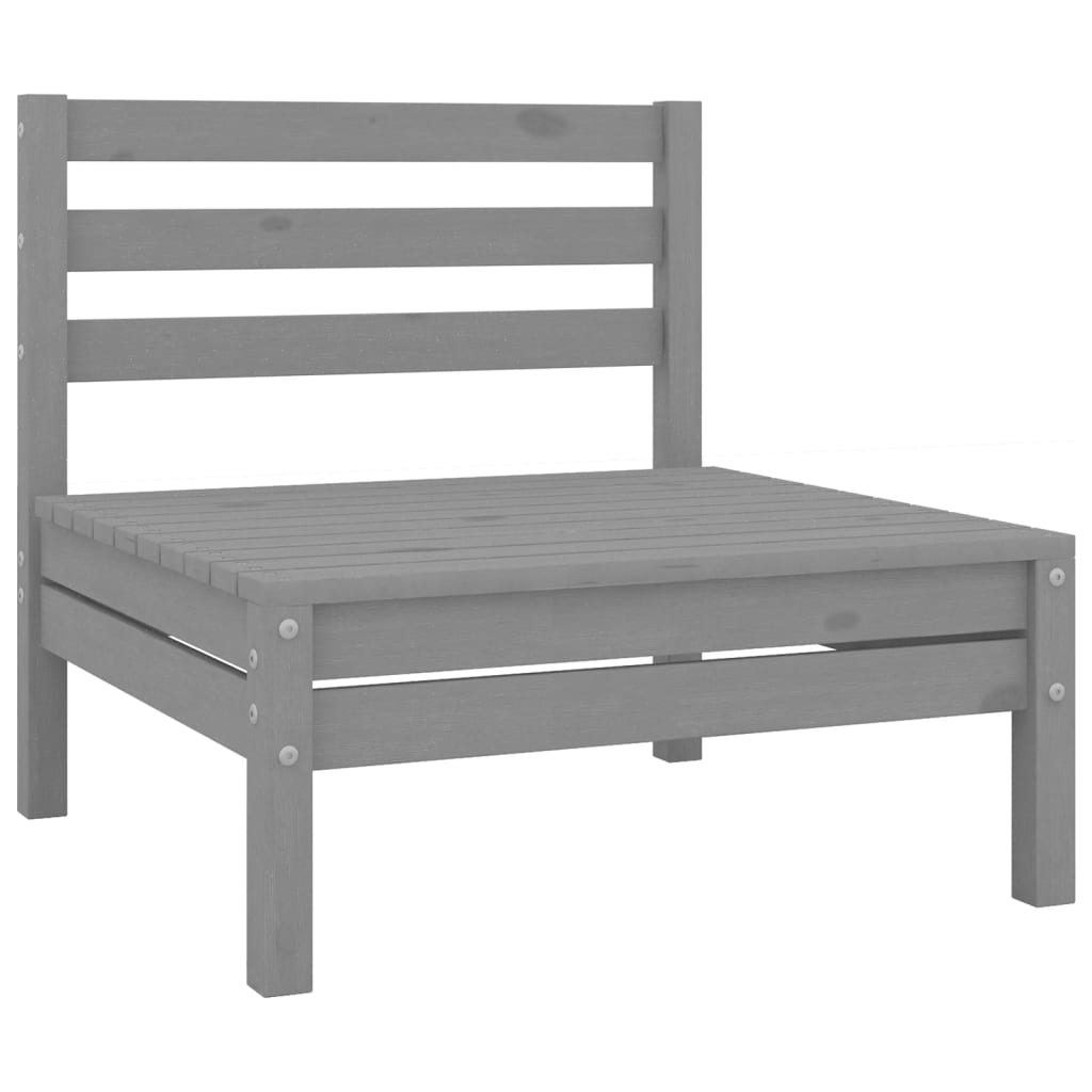 NNEVL 7 Piece Garden Lounge Set Grey Solid Pinewood