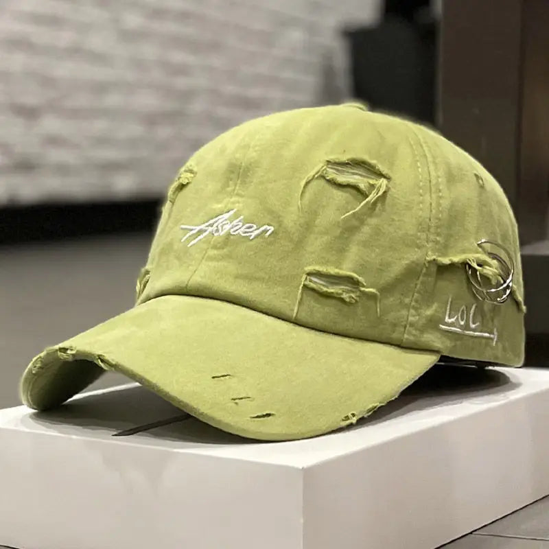 Korean version retro broken soft cap female spring and autumn fashion personality simple street sunscreen baseball cap tide