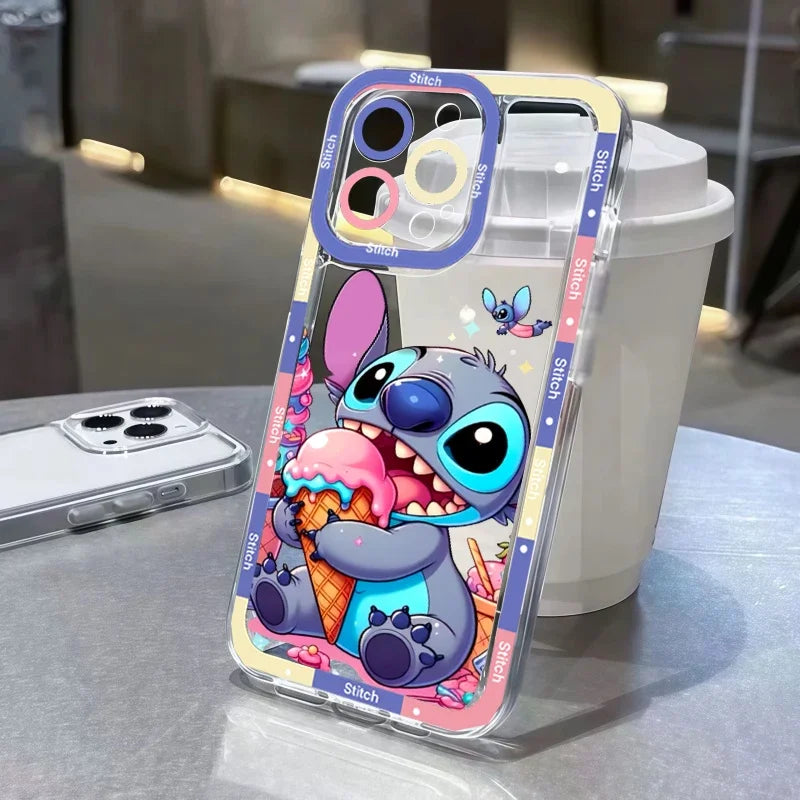 Stitch Angel Couple Phone Case For IPhone 11 12 14 15 16 Pro Max Mini X XS Max 7 8 6 6S Plus Casing Soft Clear TPU Cover