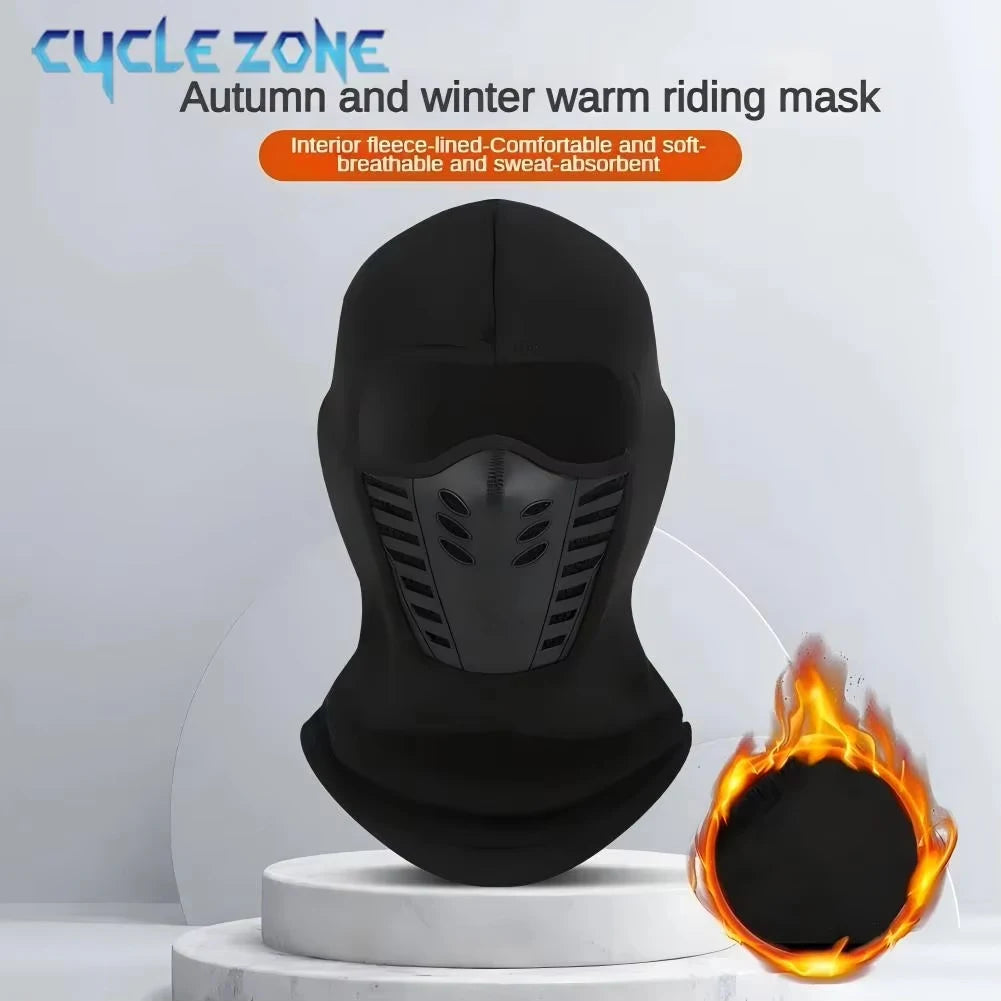 Winter Thermal Motorcycle Mask Windproof Balaclava Cap Face Cover Fleece for Ski Cycling Riding Warm Dustproof Full Face Mask
