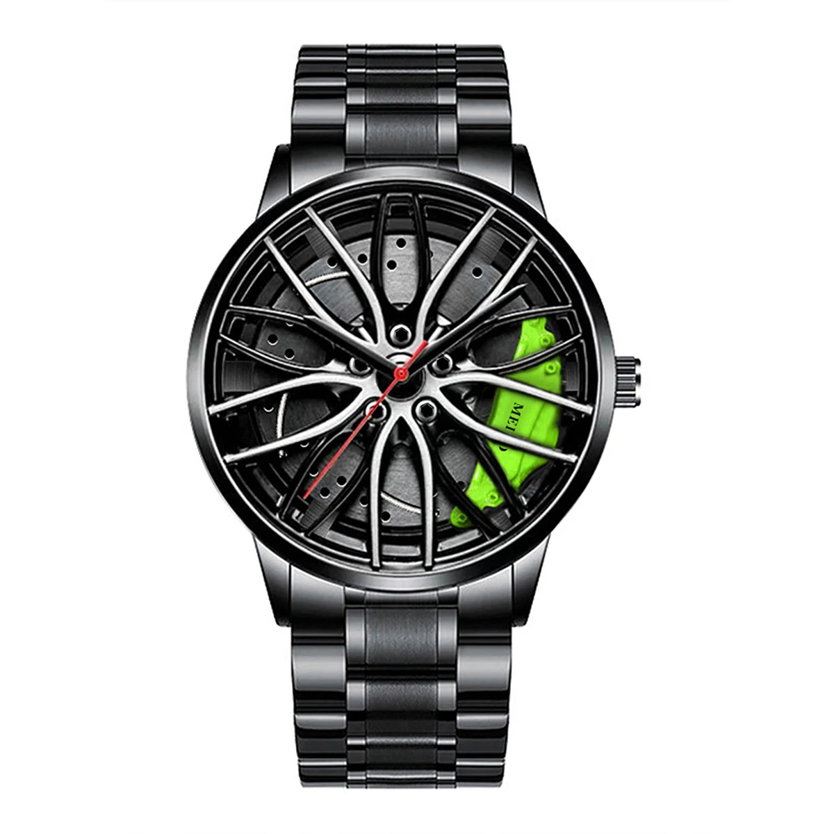 Fashion Men Sports Watches 3d Car Wheel Stainless Steel Band Wrist Watch Men's Quartz Watch Men's Watches