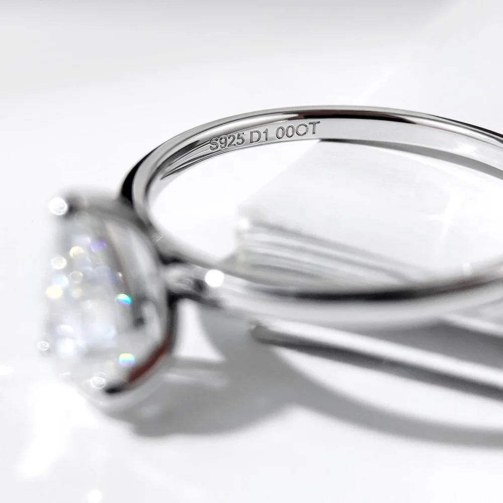 COSYA 1-4CT Pear Cut Moissanite Ring S925 Silver D VVS1 Lab Diamond Waterdrop Wedding Band For Women Sparkling Fine Jewelry