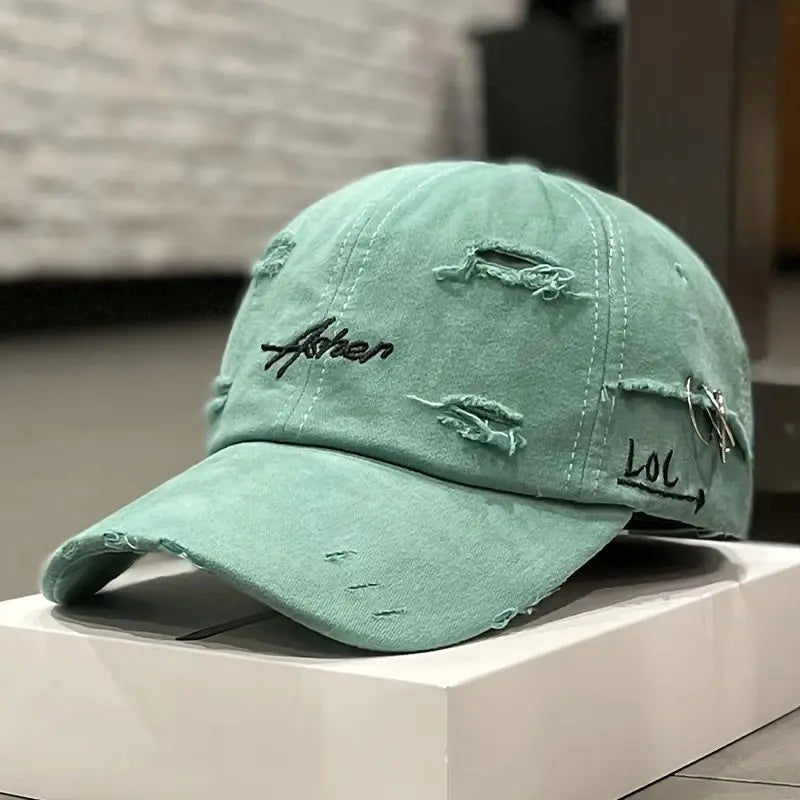 Korean version retro broken soft cap female spring and autumn fashion personality simple street sunscreen baseball cap tide