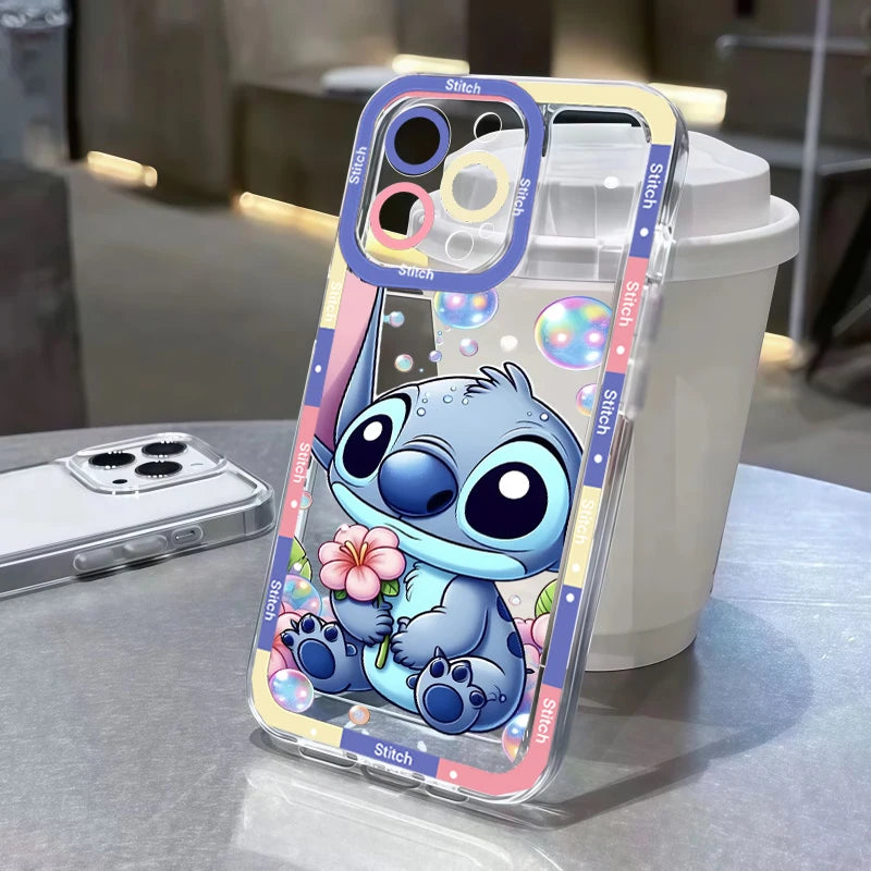 Stitch Angel Couple Phone Case For IPhone 11 12 14 15 16 Pro Max Mini X XS Max 7 8 6 6S Plus Casing Soft Clear TPU Cover