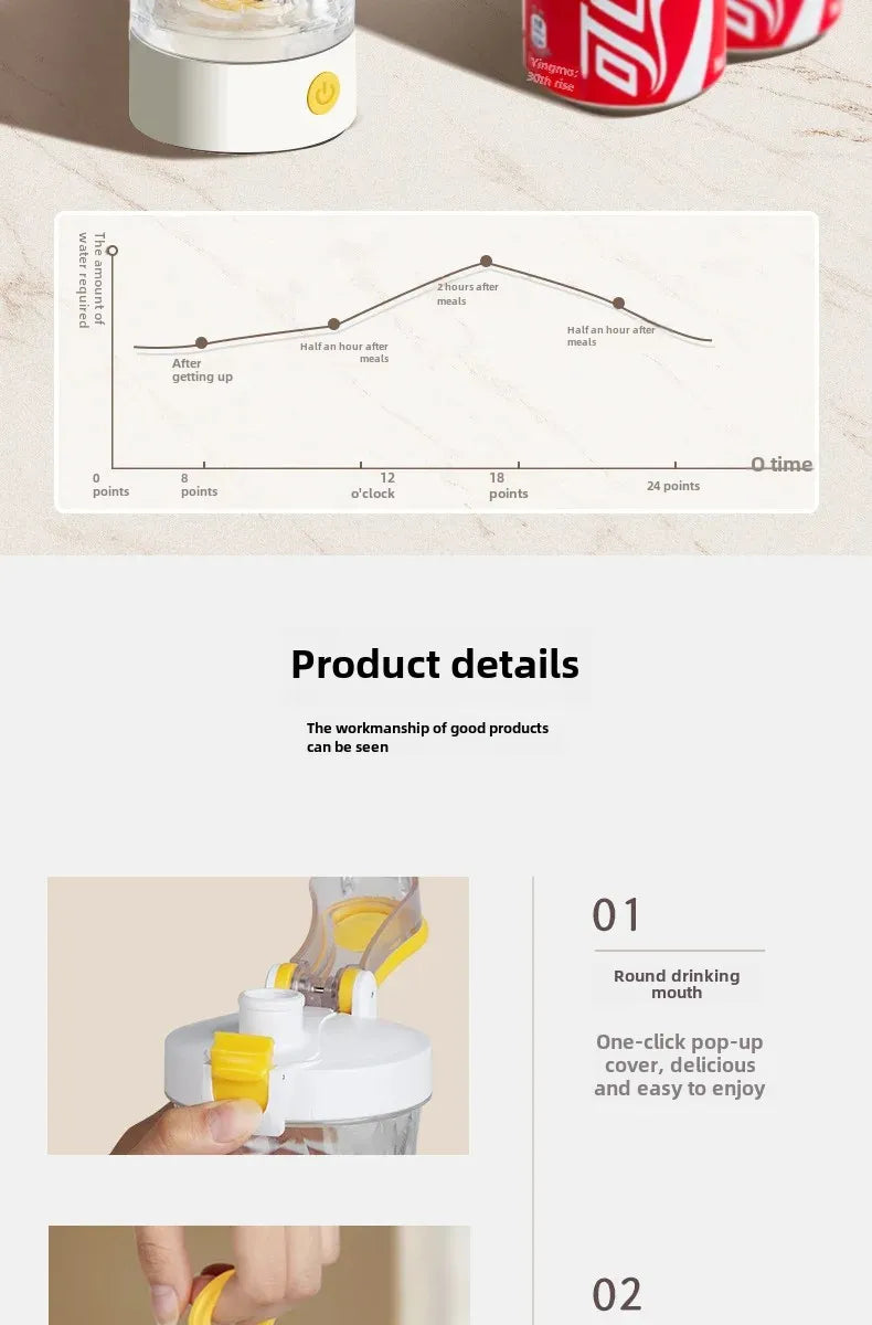 2024 New Automatic Mixer Cup Electric Shake Cup Fitness Coffee Milk Powder Soymilk Charging Sports Water Cup Motorcycle Equipmen