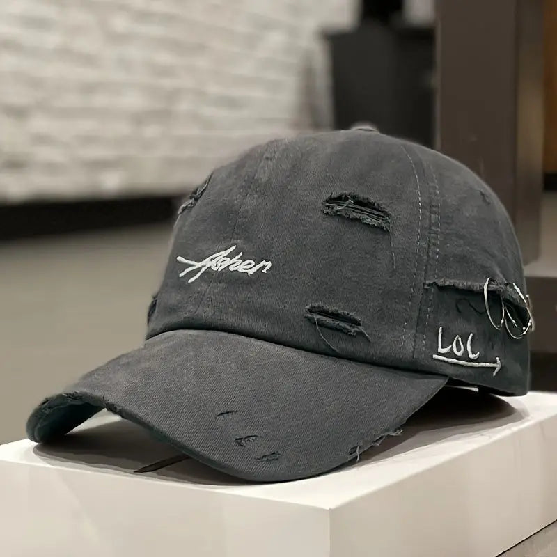 Korean version retro broken soft cap female spring and autumn fashion personality simple street sunscreen baseball cap tide