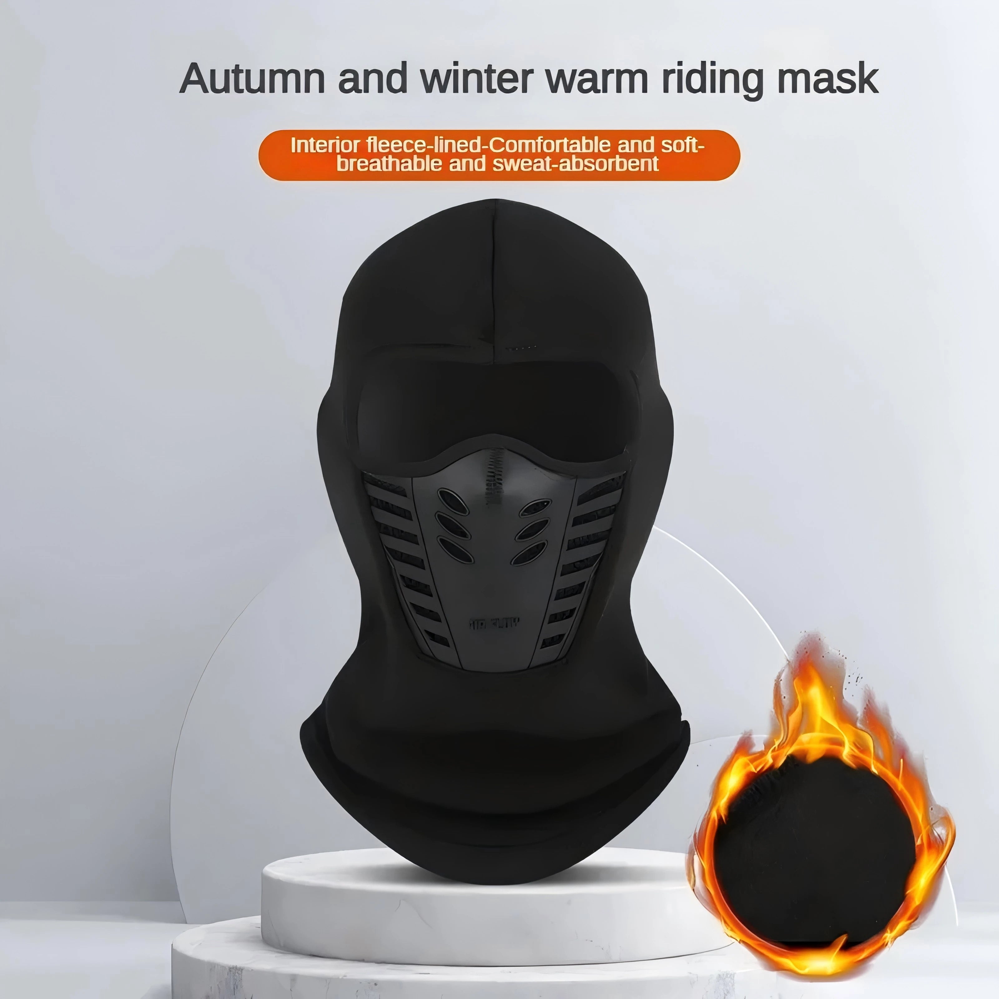 Winter Thermal Motorcycle Mask Windproof Balaclava Cap Face Cover Fleece for Ski Cycling Riding Warm Dustproof Full Face Mask
