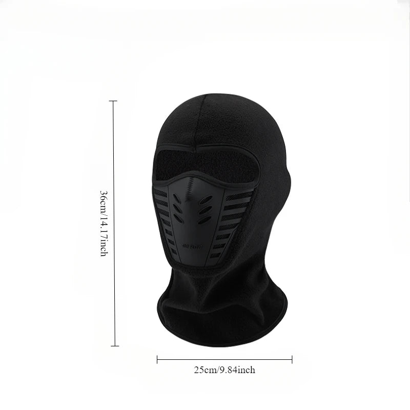 Winter Thermal Motorcycle Mask Windproof Balaclava Cap Face Cover Fleece for Ski Cycling Riding Warm Dustproof Full Face Mask